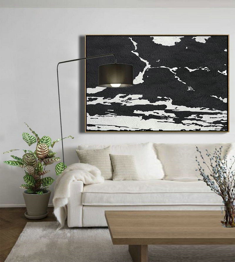 Living Room Wall Art,Oversized Horizontal Minimal Art On Canvas - Large Canvas Art